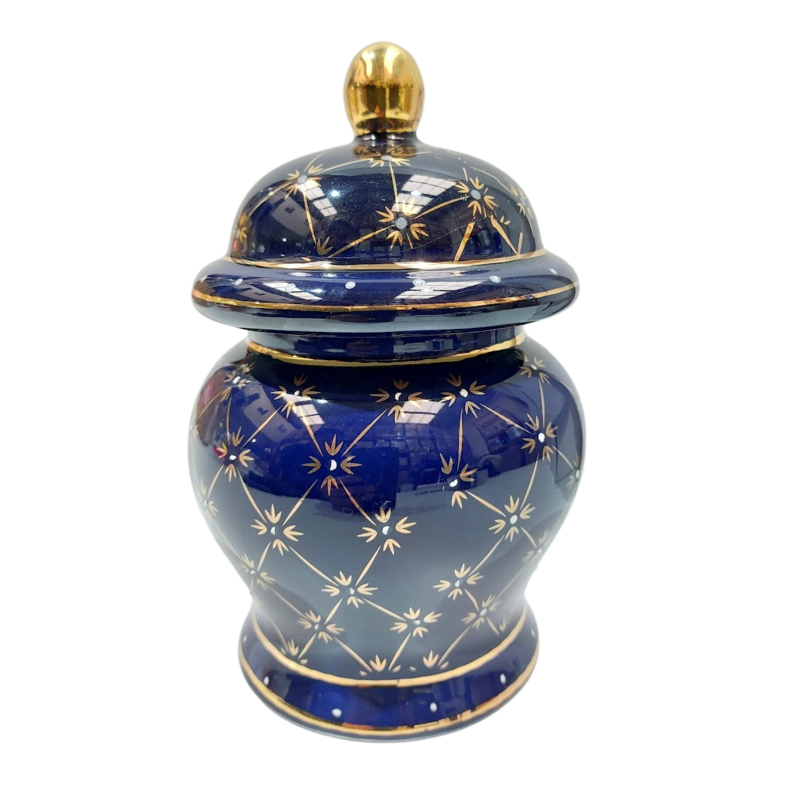 Sopera Porcelana Jimagua 18 x 10 cm (Azul con dorado)